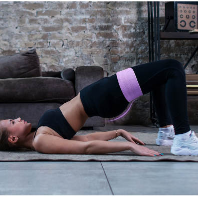 The Fabric Booty Bands can be used as a training tool to cue athletes to push their knees out during squats and also as a strength building tool to increase squatting strength by wearing the Fabric Booty Band during squat sets.